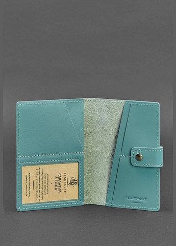 Шкіряна обкладинка для паспорта 5.0 (з віконцем) бірюзова (A-026735) BlankNote (329186753)