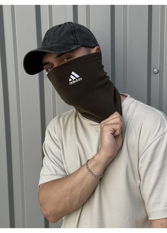 Бафф флісовий теплий з вишитим логотипом хакі No Brand Класичний баф (369976357)