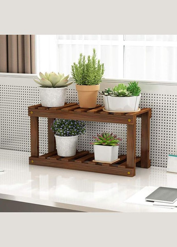 Підставка для квітів з дерева Хетарія 20х40 мокко (ЦВП-20407410) No Brand (328226344)