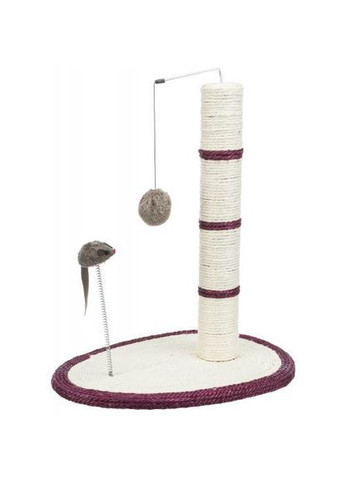 Царапка столбик с мышкой на пружине для кошек, 40х30х50 см (сизаль/плюш) Trixie (324625207)