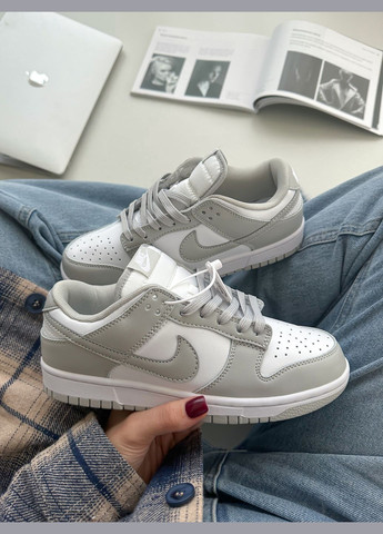 Кросівки жіночі і чоловічі Nike SB Dunk Low White Grey | Найк СБ Данк сірі No Brand сірі демісезони (347640463)