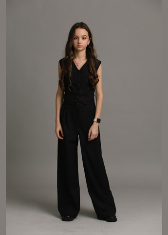 Чорний демісезонний комплект (брюки, жилет) шкільний брючний IRmAS класична