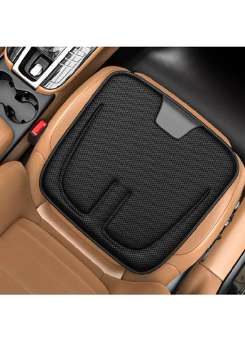 Подушка на сидение в салон машины автомобиля ортопедическая с пеной памяти вставками из экокожи (479113-Prob) Черная Unbranded (315773450)