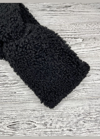 Повязка-чалма на голову теплая овечка Тедди черная No Brand (358204256)