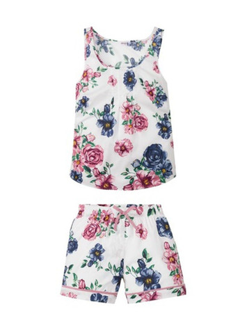 Комбинированная всесезон пижама женская костюм для дома в цветы майка + шорты Esmara