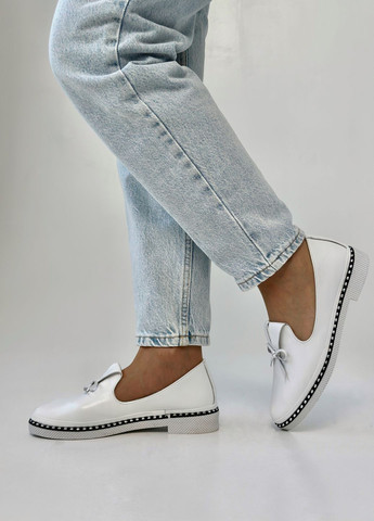 Жіночі балетки жіночі шкіряні Rovigo | білі натуральна шкіра (301027584)