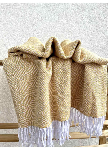 Плед Крекер хлопковый 140х200 см горчичного цвета Lanavitta (361852544)