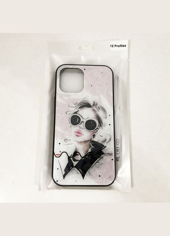 Чохол для Apple Iphone 12 Pro Max дівчина в окулярах. Колір: рожевий Wave (364664218)