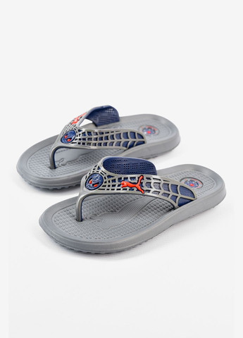 Серые вьетнамки детские для мальчика серого цвета с человеком пауком Let's Shop