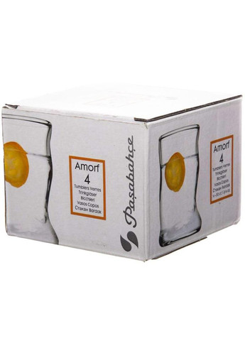 Набір 4 скляні стопки (чарки) Amorf 50мл, в подарунковій коробці Pasabahce (372171366)