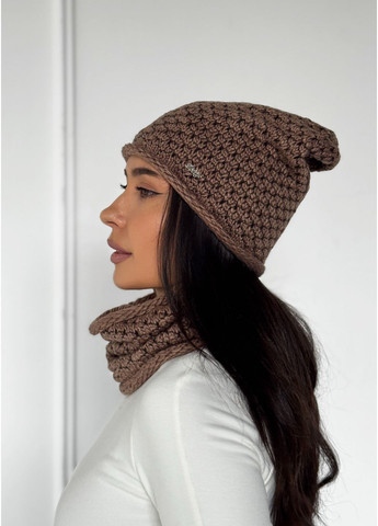 Жіночий демісезонний комплект — шапка та бафф InFashion Компдект шапка та бафф (365798956)