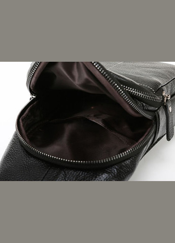 Шкіряна чоловіча бананка-слінг сумка нагрудна чорна, сумка-бананка з натуральної шкіри No Brand (334731104)