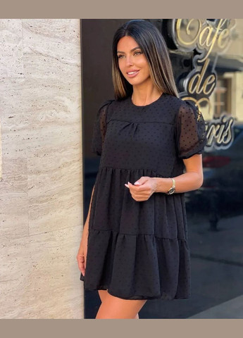 Чорна повсякденний сукня жіноча Гермес однотонна