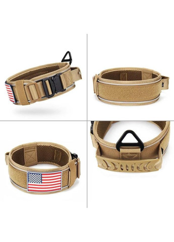 Нашийник для собак Harness Tactical, широкий нейлоновий з металевою пряжкою-фастекс, Коричневий L No Brand (308863037)