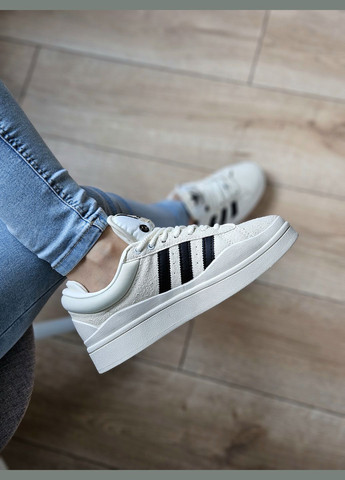 Кросівки жіночі і чоловічі Adidas Campus x Bad Bunny White | Адідас Кампус х Бед Бані білі No Brand білі демісезони (307397783)