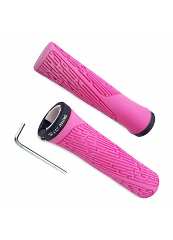 Грипси YP0804061 прямі 130 мм з алюмінієвим замком рожевий (G0000974) West Biking (355802982)