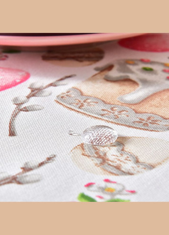 Скатертина 170х260 см – бавовняна скатертина з водовідштовхувальним покриттям, великодній принт святкова IDEIA (334726441)