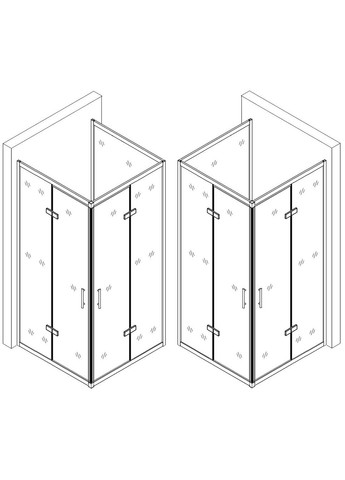 Душова кабіна квадратна без піддона від стіни WDA N90TC (1уп.) Bravo (299997512)