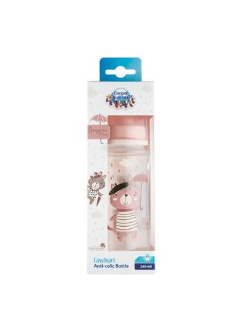 Антиколікова пляшечка Bonjour Paris, 3+, 240 мл, рожевий () Canpol Babies 35/232_pin (328310071)