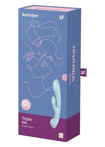 Вібратор-кролик Triple Oh Blue Satisfyer (303907204)