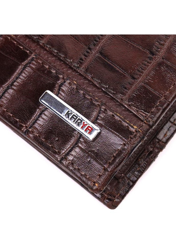Стильне портмоне для чоловіків з натуральної шкіри з тисненням під крокодила коричневий 21324 Karya (329197054)