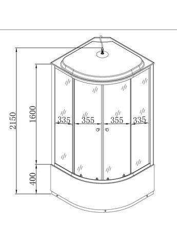 Бокс душевой с гидромассажем STRONG SBH01-90x90x215-FB SATIN с высоким поддоном (MI6888) Mixxus (321194375)