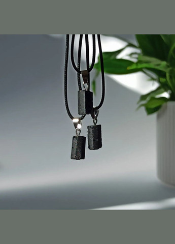 натуральний камінь Турмалін Шерл матовий циліндр 15мм+- на шнурі L-45-50см No Brand Кулон (323654092)