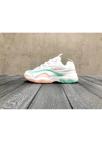 Белые летние кроссовки fila ray white mint rose фила рей No Brand
