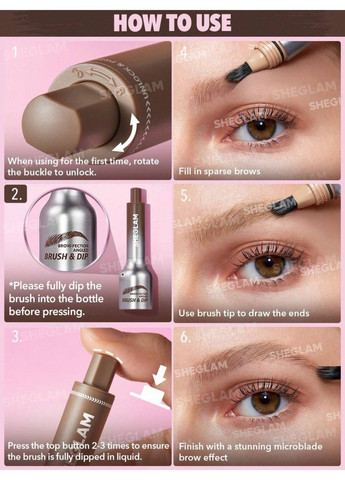 Маркер-помадка для брів Brow-Fection Angled Brush & Dip Auburn 1.2 мл Sheglam (349746984)