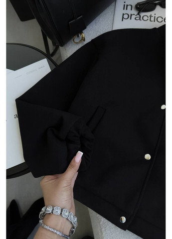 Черное демисезонное Женское пальто-бомбер пальто-рубашка Україна