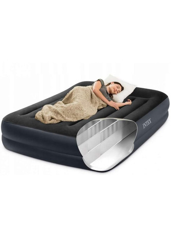 Надувная кровать 203 x 152 x 42 см 64124 PILLOW REST Intex (344559439)