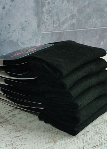 Чёрные носки короткие хлопковые 6 пар упаковка житомир (0017/6) чорний р.36-40 Lomani однотонные (329901354)