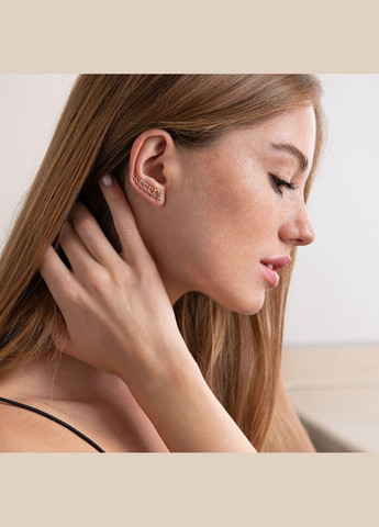 Серьги - клаймберы Сердечки в красном золоте с07105 Oniks (264024152)