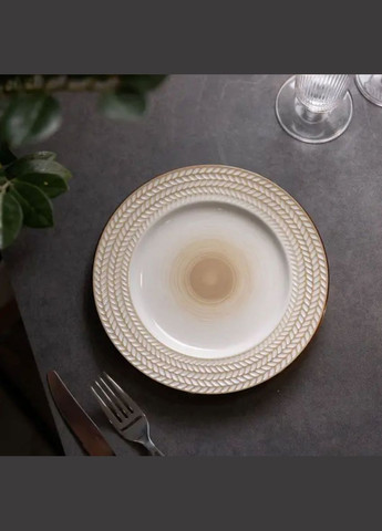 Тарелка десертная круглая 20.5 см плоская фарфоровая HP23390 TS Kitchen (371481494)