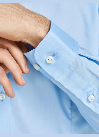 Голубой кэжуал рубашка однотонная JACK&JONES