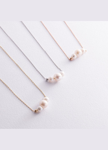 Колье с шариками и жемчугом (желтое золото) кол02405 45 Oniks (275533898)