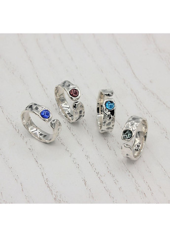 Кільце Цефеїда dark aquamarine 4 мм 925 16.5-17 Skifska Etnika (364203286)