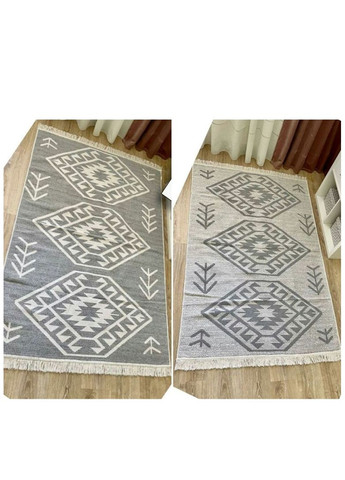 Ковер Rim 60х90 см grey white универсальный двухсторонний TC303375540 TURComFor (301766469)