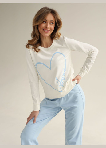 Молочная всесезон пижама женская amour лонгслив и брюки лонгслив + брюки German Volf