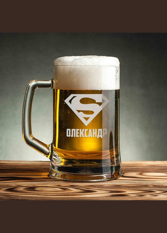 Кухоль для пива "Супермен" з ручкою персоналізована (BDBP-43) 500 мл BeriDari (293509334)