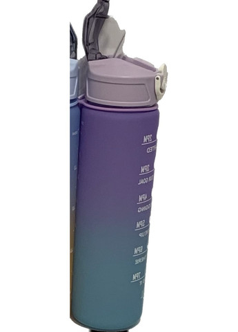 Бутылка з матовым покрытием для воды с носиком и ремешком градиент фиолетовая 950 мл No Brand (315633297)