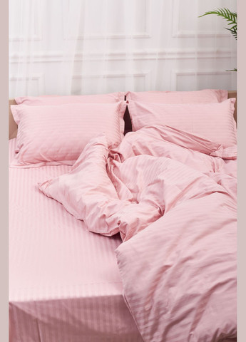 Комплект постельного белья Satin Stripe King Size 220x240 наволочки 4х50х70 (MS-820003608) Moon&Star stripe pink (288043504)