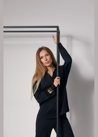 Чорний демісезонний жіноче поло з натуральної віскозної пряжі (2540) Triko Bakh