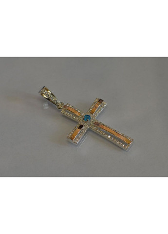 Срібний хрестик з напайками із золота Silver Style (367268320)