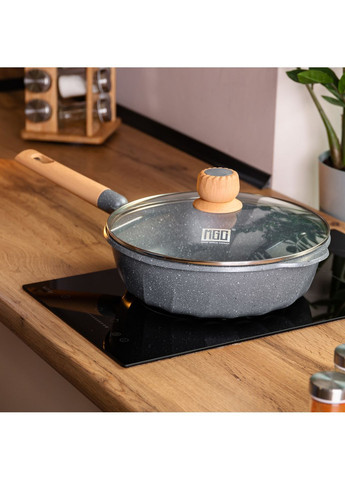 Сотейник алюминиевый MGC HP-4-437G 4.3 л с антипригарным покрытием серый No Brand (373427118)