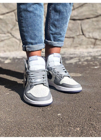 КРОССОВКИ ЖЕНСКИЕ NIKE AIR JORDAN 1 RETRO HIGH X DIOR НАЙК АИР ДЖОРДАН No Brand белые демисезоны (367173683)