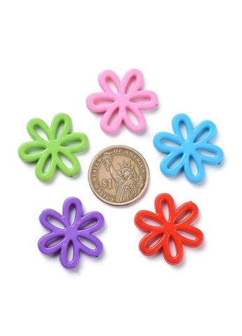 Бусины акриловые Цветок 31 мм x 28 мм x 4.5 мм Finding (316251087)