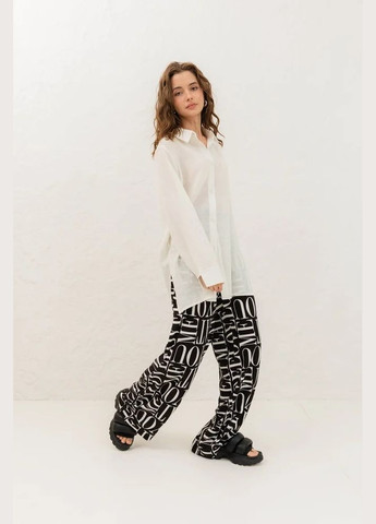 Белая повседневный рубашка Seventeen с длинным рукавом