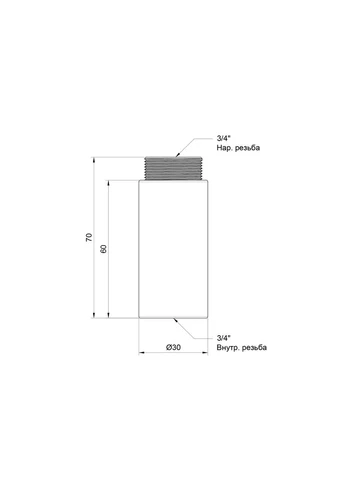 Подовжувач Standart 60х3/4" хром SD1302060 Thermo Alliance (397096159)