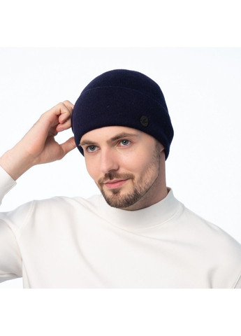 Шапка по голові чоловіча вовна з акрилом синя TOBY 225-480 LuckyLOOK 225-480M (322789170)